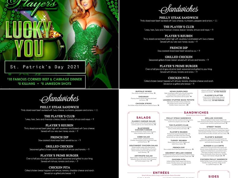 Players Gentlemen's Club Menu