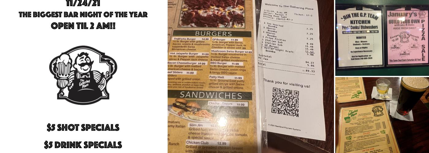 The Gathering Place Menu