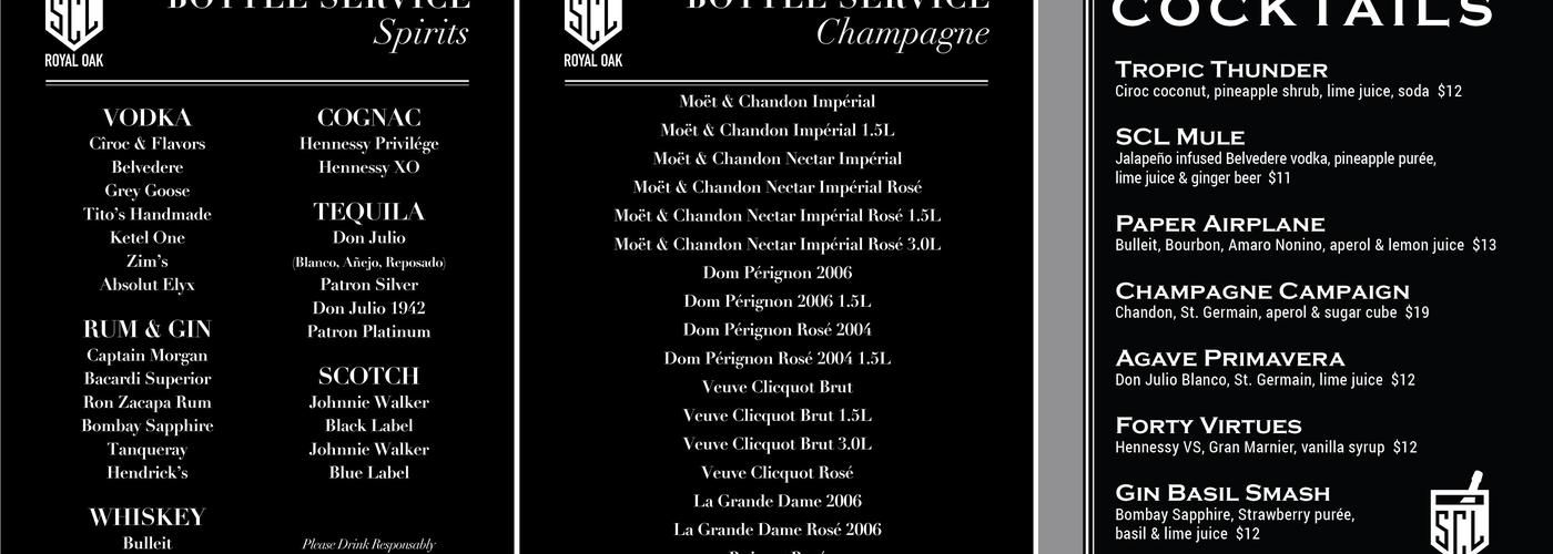 Stairway Royal Oak Menu