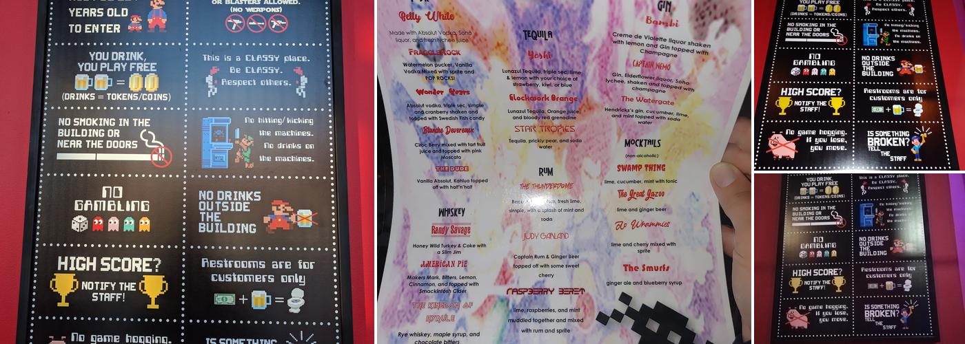 The Grid Arcade & Bar Menu