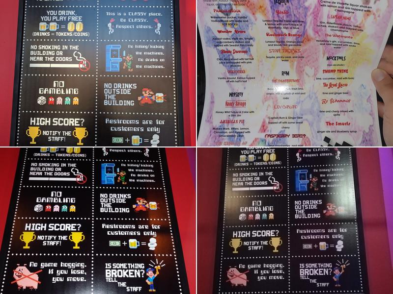 The Grid Arcade & Bar Menu