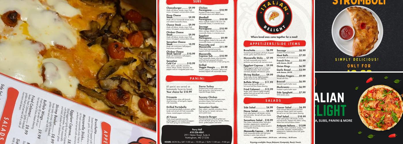 Italian Delight Menu