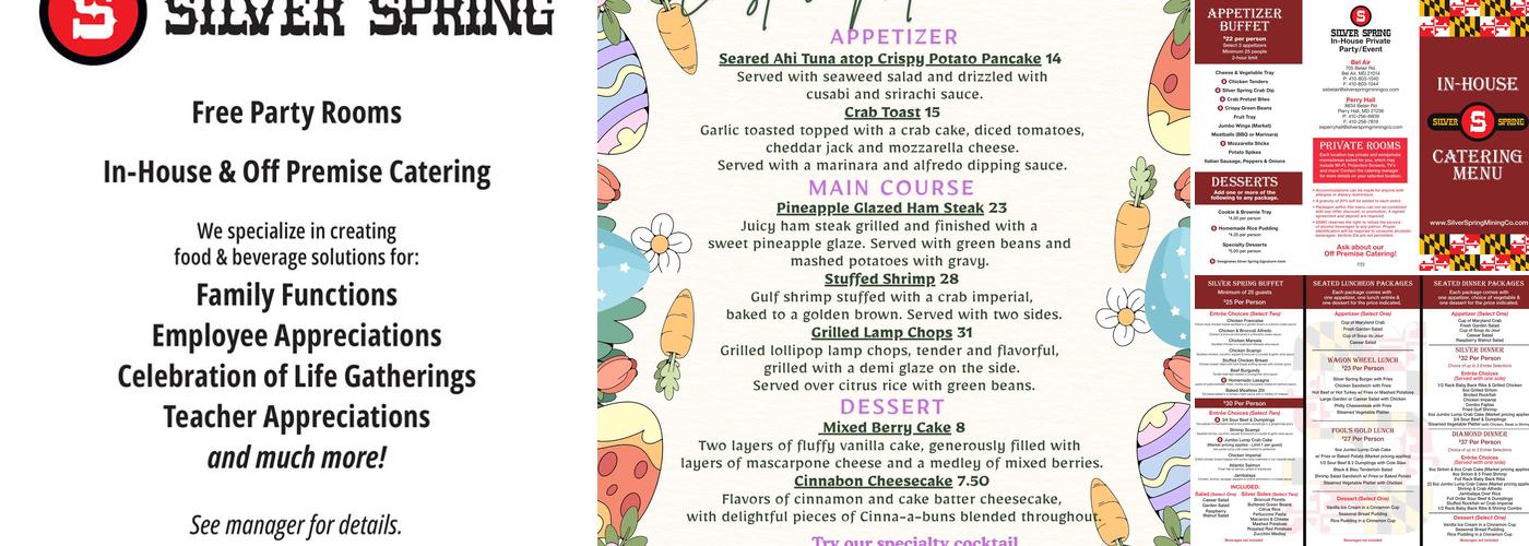 Silver Spring Mining Company Menu