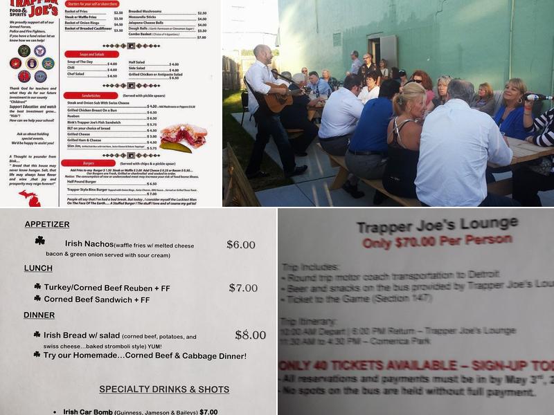 Bink's Trapper Joe's Menu