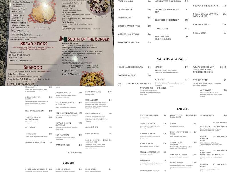 Foutch's Pub Menu