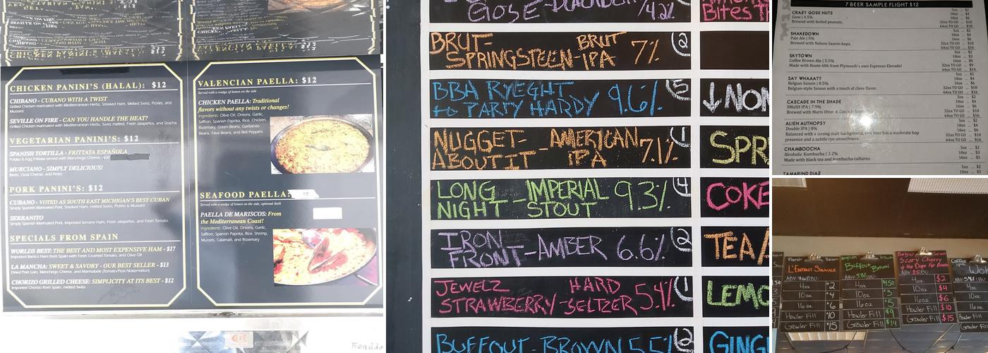 Canton Brew Works Menu