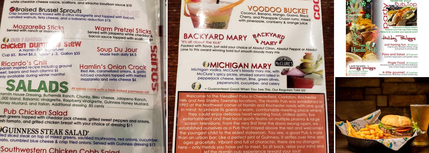 Hamlin Pub Menu
