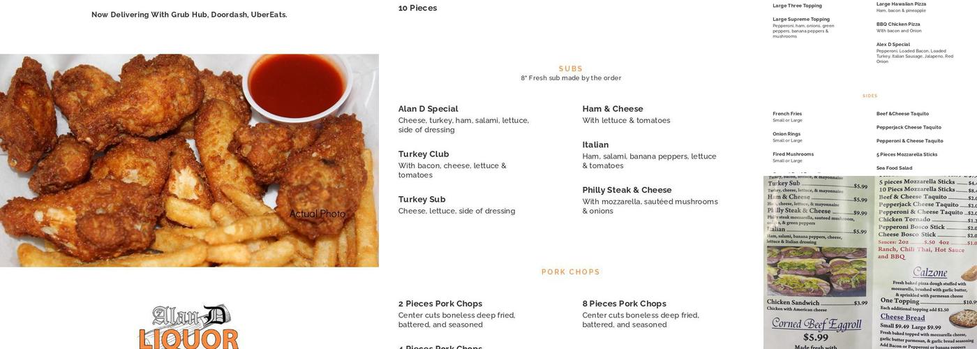 Alan D Liquor/Bistro Menu
