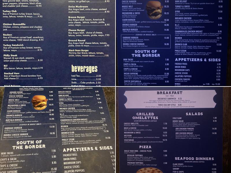 Blue Moose Tavern Menu
