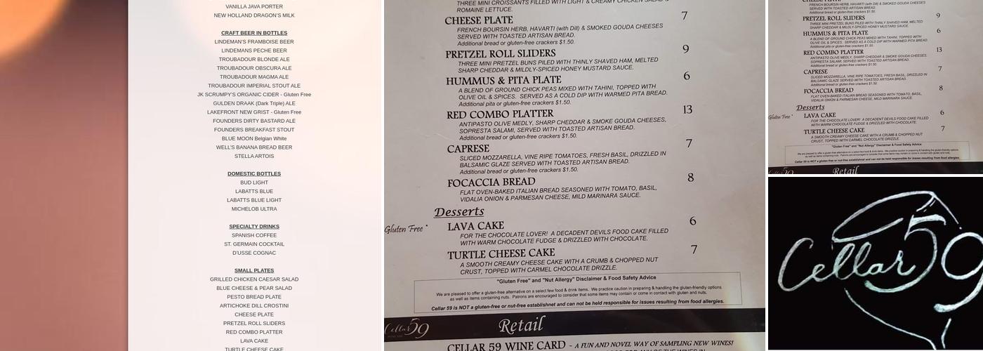 Cellar 59 Menu