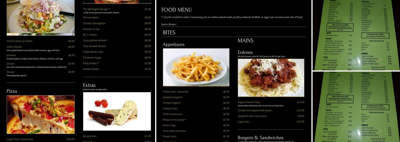 Wellington Pub Menu