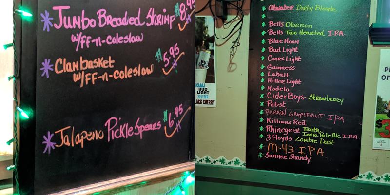 Mc Clenaghan's Pub Menu