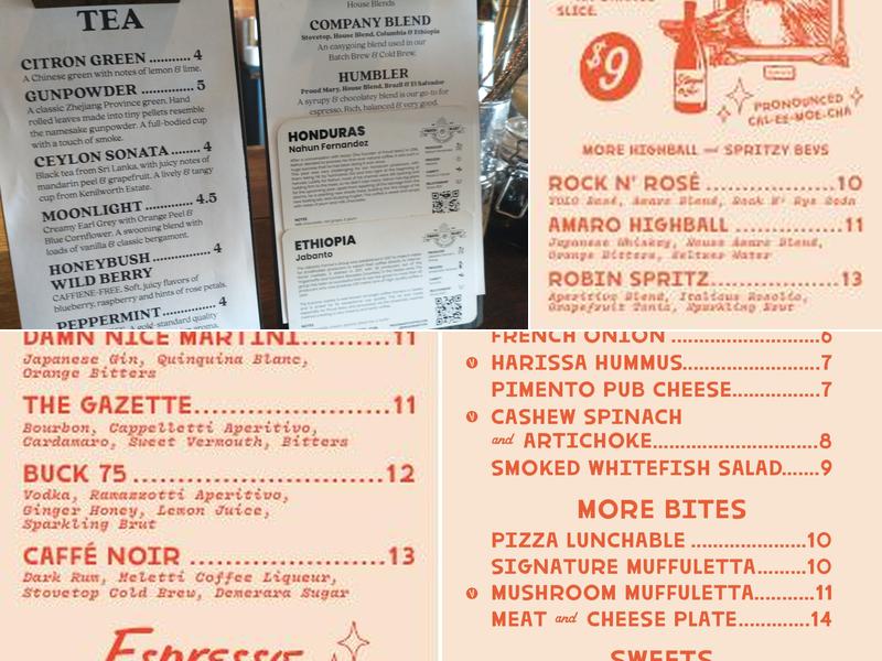 Stamped Robin Menu
