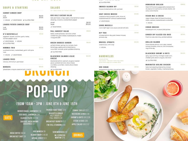 600 Kitchen and Bar Menu