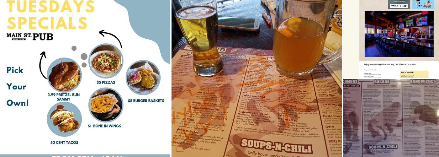 Main St. Pub Menu