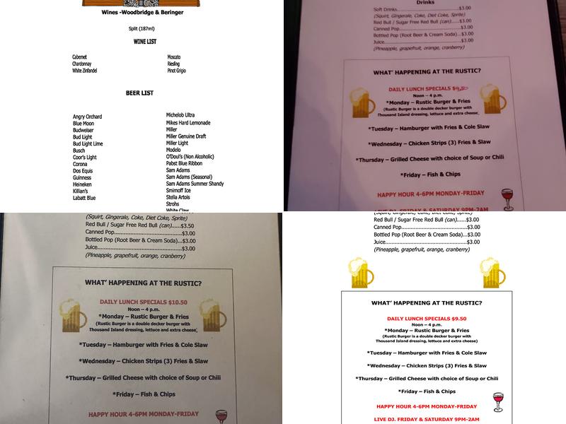 Rustic Manor Menu