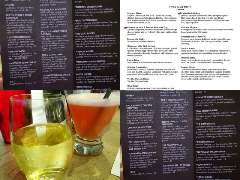 Champps Americana Menu