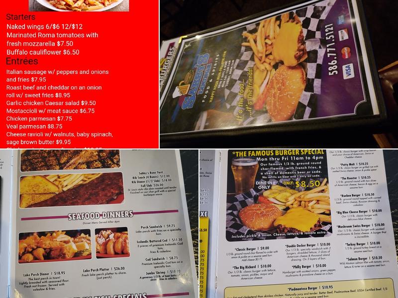 Sabby's Lounge Menu
