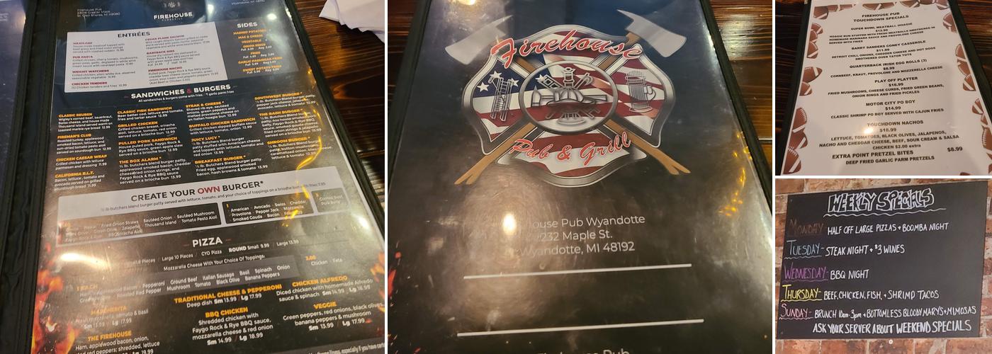 The Firehouse Pub Menu
