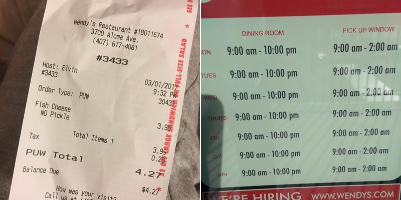 Wendy's Menu