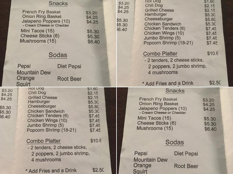 Satch's Place Menu