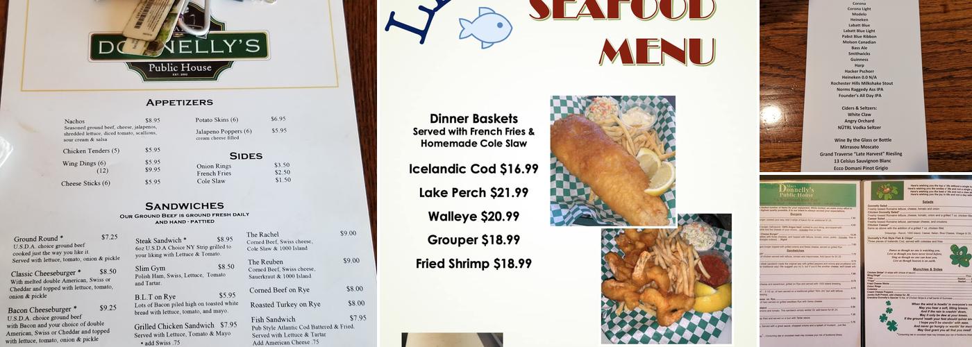 Mary Donnelly's Public House Menu