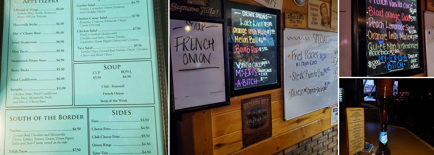 Crescent Lake Inn J & L Menu