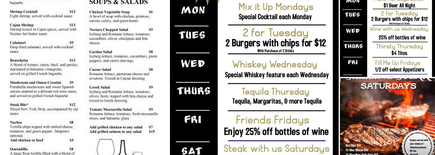 Nectars Menu