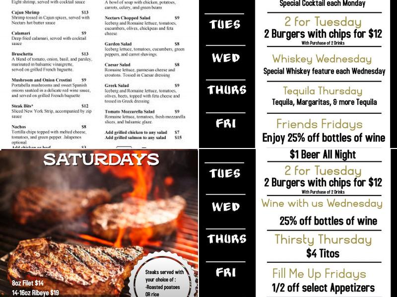 Nectars Menu