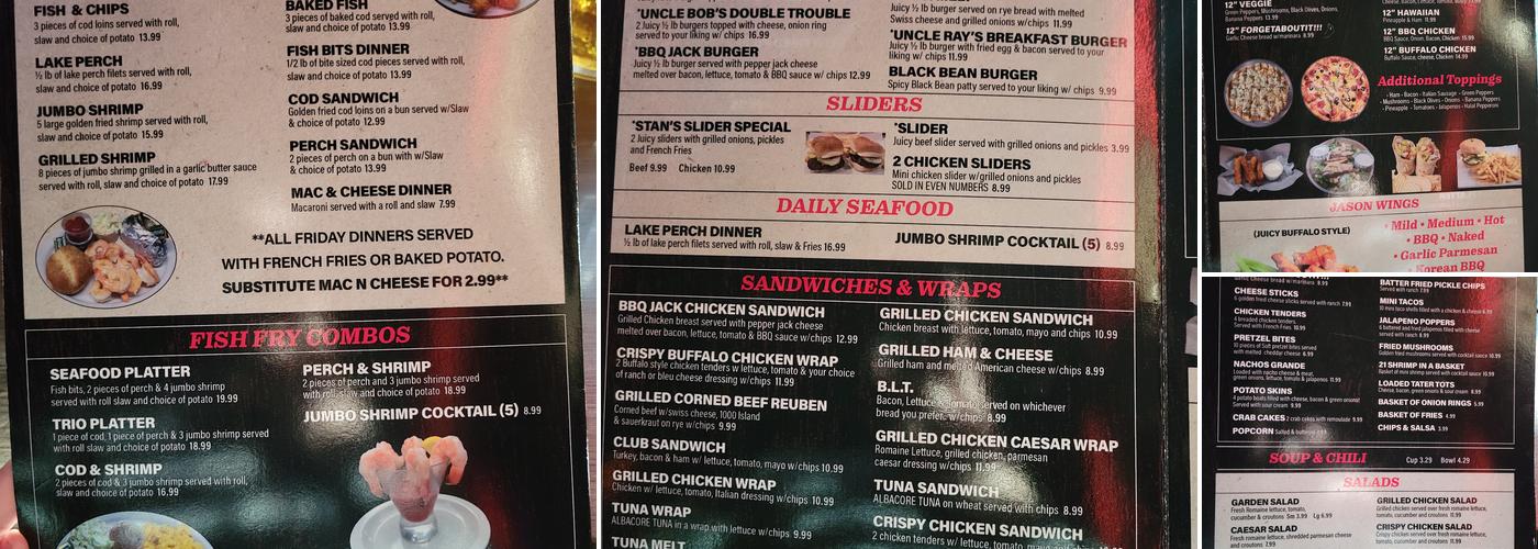 Uncle Ray's Place Menu