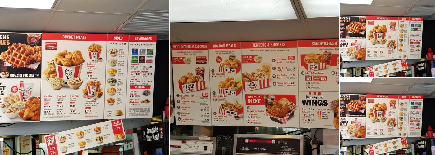 KFC Menu