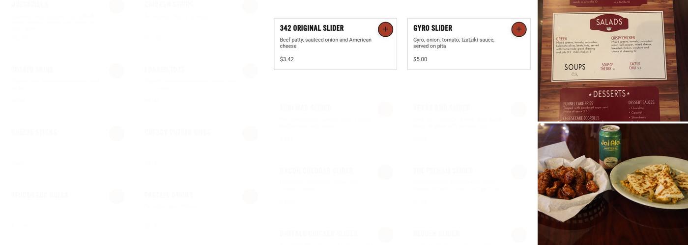 342 Bar & Grill Menu