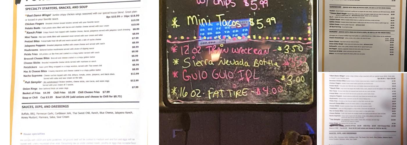 Powell's Pub Menu