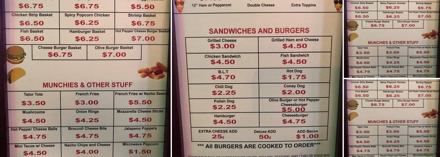 Springfield Tavern Menu