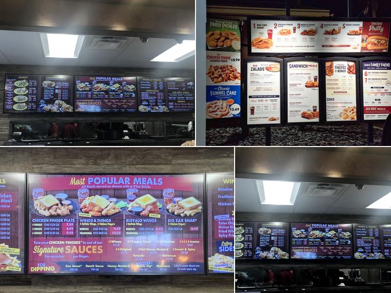 Zaxby's Chicken Fingers & Buffalo Wings Menu