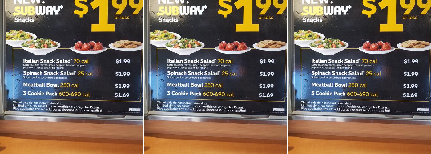 Subway Menu