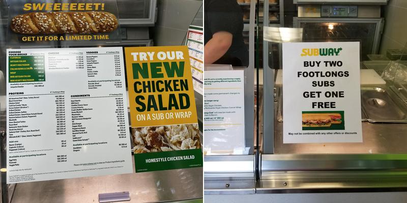 Subway Menu