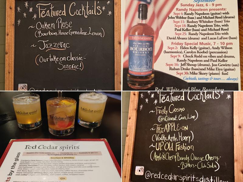 Red Cedar Spirits Menu
