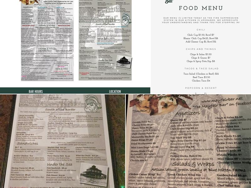 Mayfair Bar Menu