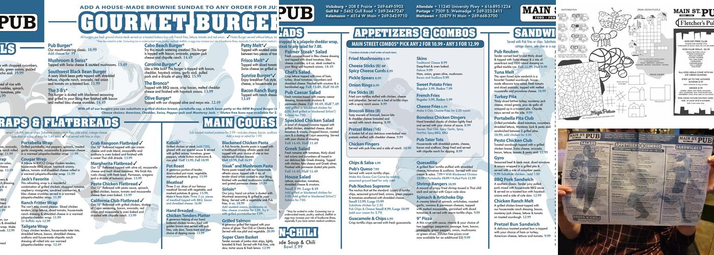 Main St. Pub Menu
