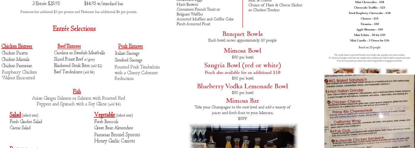Hamlin Pub Menu