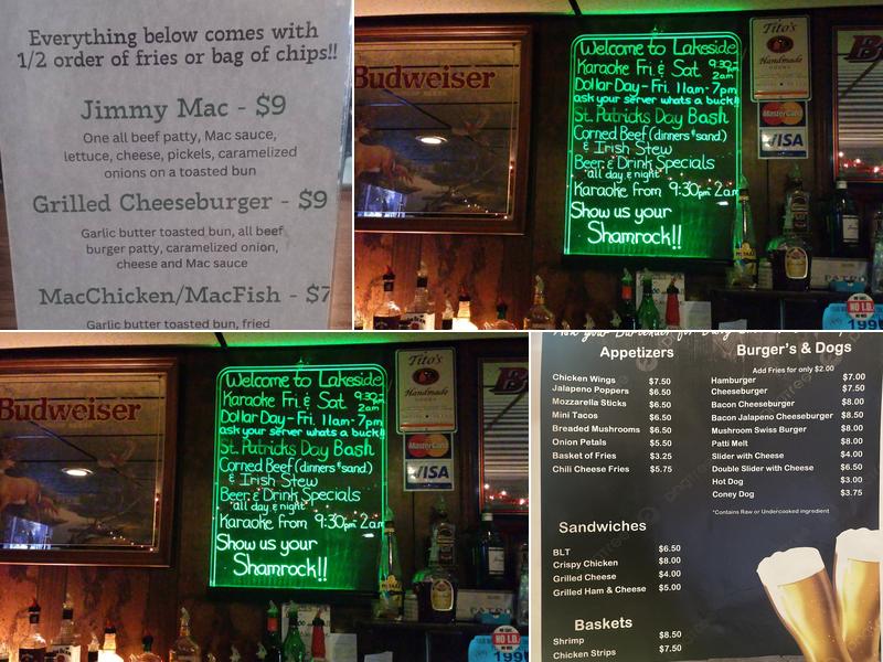 Lakeside Lounge Menu