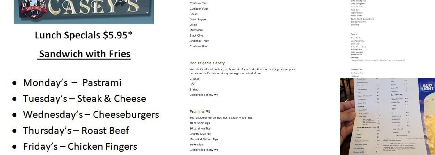 Casey's Menu