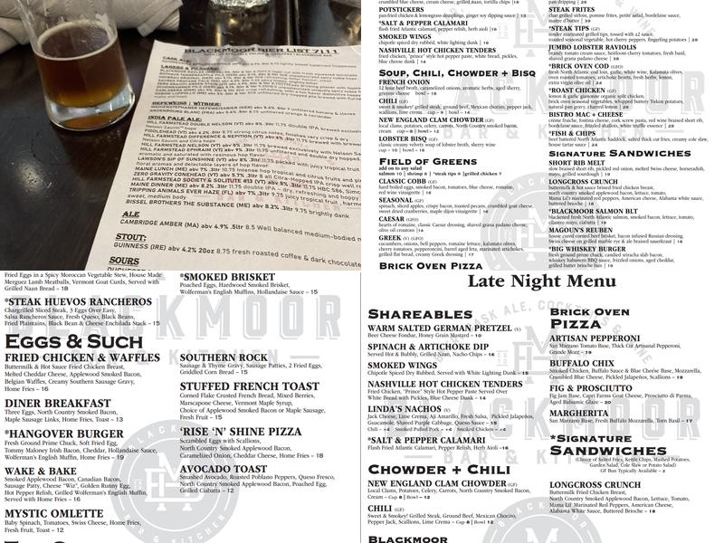 Blackmoor Bar and Kitchen Menu