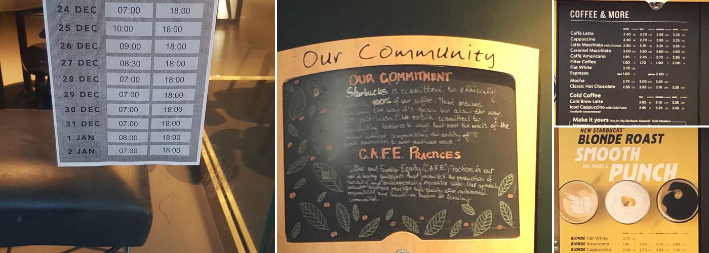 Starbucks Coffee Menu