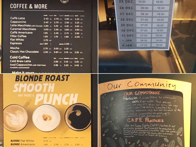 Starbucks Coffee Menu