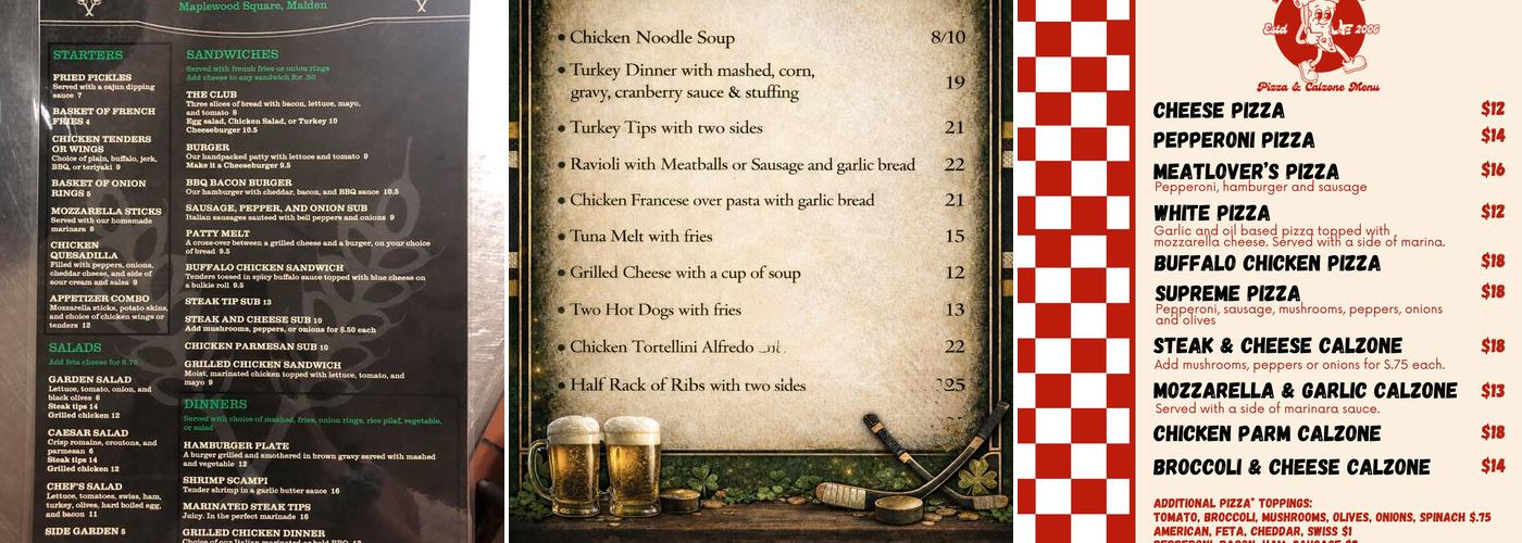 Patrick's Menu