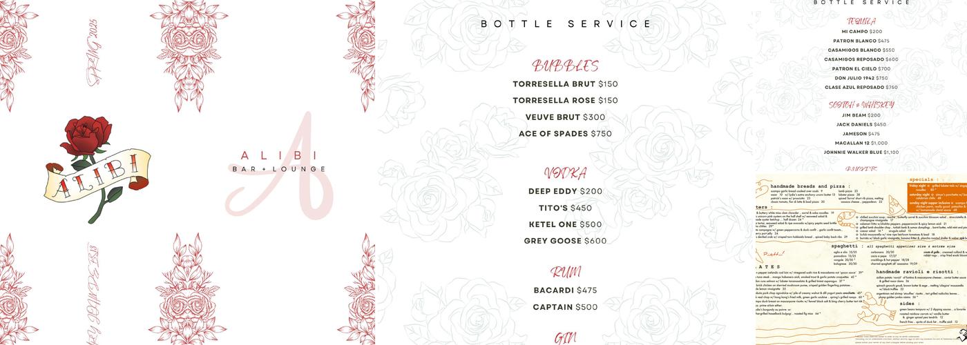 Alibi Menu