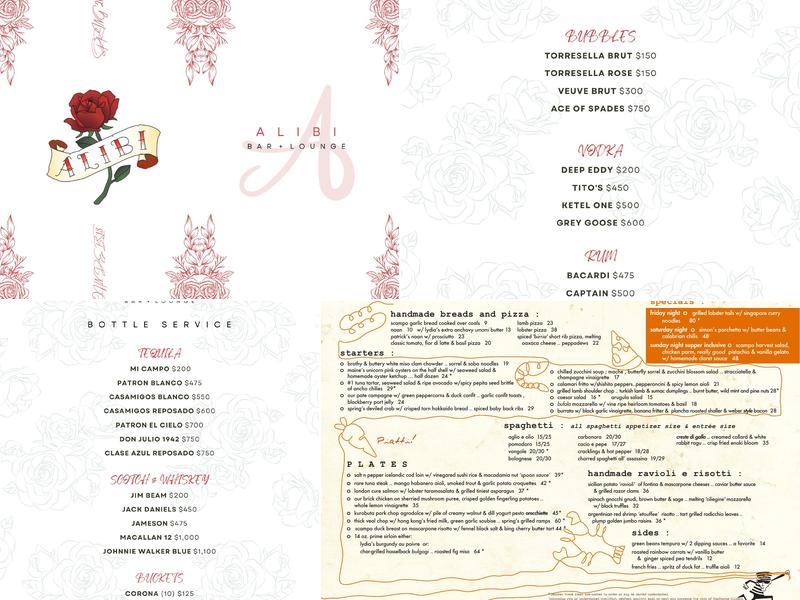 Alibi Menu