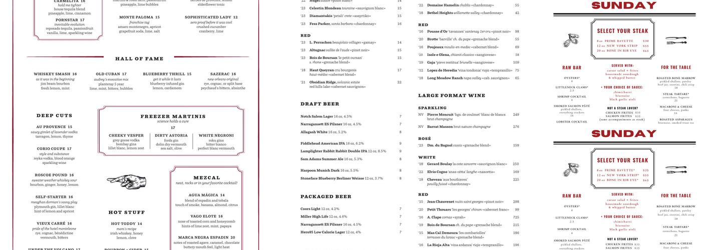 Eastern Standard Kitchen and Drinks Menu